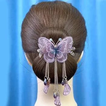 Модные двухслойные аксессуары для волос с бабочками и кисточками, женские подарки, элегантная заколка для волос в стиле ретро, Головные уборы, украшения, Тиара невесты