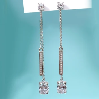 Модные нишевые серьги из серебра 925 пробы с белыми бриллиантами с высокоуглеродистой инкрустацией для повседневного стиля знаменитостей