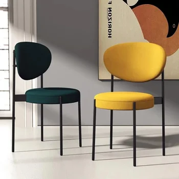 Модные современные обеденные стулья с обивкой из скандинавского металла, стулья для гостиной и столовой, роскошная европейская мебель Cadeiras De Jantar для дома