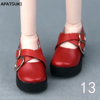 Модные туфли с красной повязкой 6 * 2,5 см для 16-дюймовой куклы Сарон, туфли на высоком каблуке для куклы Синьи 40-50 см для кукольной обуви 1/4 BJD