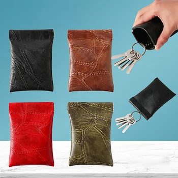 Модный кожаный длинный карманный кошелек для ключей, брелок для ключей, кошелек для монет, женская мужская сумка для мелочи