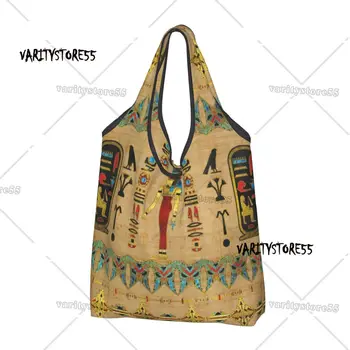Модный принт Egyptian Mut Symbol Shopping Tote Bag Портативная Сумка через плечо для покупок в Древнем Египте