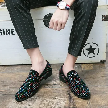 Мужская обувь весеннего британского черного цвета, увеличивающая рост жениха, Мужская деловая Официальная Повседневная кожаная обувь Молодых мужчин Изображение 2