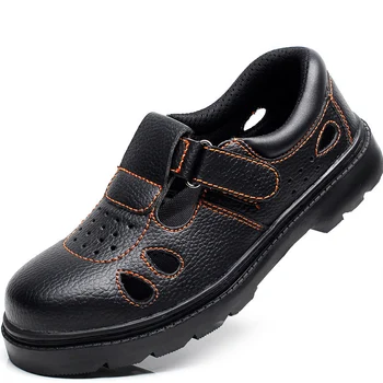мужская обувь для отдыха большого размера, дышащие чехлы со стальным носком, рабочая защитная обувь, рабочая летняя безопасная обувь, защитные ботинки из мягкой кожи, мужские