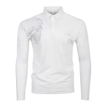 Мужская рубашка поло для гольфа, удобная спортивная дышащая рубашка с длинными рукавами, солнцезащитный легкий быстросохнущий теннисный топ