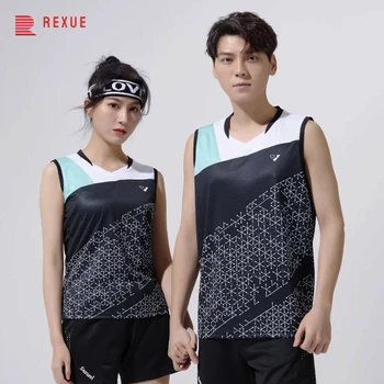 Мужская теннисная рубашка без рукавов 2023, жилет для бадминтона, джерси для женщин, детская форма для тренировок по волейболу с 3D-печатью