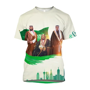 Мужские футболки с 3D принтом флага Саудовской Аравии на День независимости Jumeast, новинка в моде мешковатых футболок унисекс, фестиваль Национального дня 93