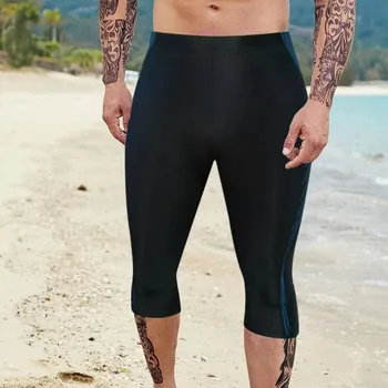 Мужские шорты для плавания, пляжные шорты с высокой талией, пляжные шорты, мужские купальники большого размера Изображение 2