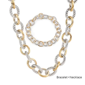 Мужское ожерелье, браслет, модное женское ожерелье в стиле хип-хоп, пара ювелирных изделий, подарки для мужчин Изображение 2
