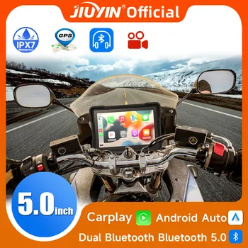 Мультимедийный Плеер Мотоцикла Беспроводной CarPlay Android Auto GPS Navigation Recorder IP67 Водонепроницаемый Экран дисплея Bluetooth