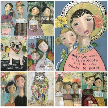 Мультяшный плакат Girl Power с цитатами о любви матери и ребенка, настенное искусство, картина на холсте, домашний декор, настенные панно для гостиной без рамы