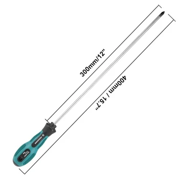 Набор отверток PENGGONG 2шт длиной 12 дюймов с прорезями и крестообразной головкой, магнитная отвертка с резиновой ручкой Изображение 2