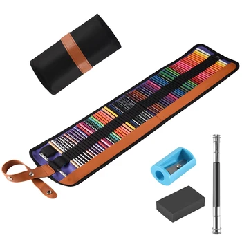 Набор цветных рулонных штор для карандашей, набор деревянных рулонных штор с резиновой Удлинитель для точилки карандашей