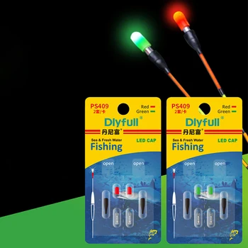 Набор электронных световых палочек Dlyfull, светодиодная подсветка + зеленая/ красная светящаяся палочка, аксессуары для ночной рыбалки с батареей CR311