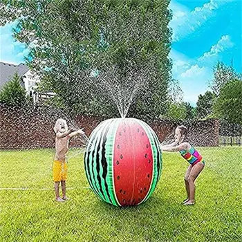 Надувной шар для плавания на воздушном шаре из ПВХ, надувные игрушки для распыления воды, надувные разбрызгивающие шары, Арбузный шар 60 см, детские игрушки Изображение 2