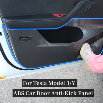 Накладка для защиты двери автомобиля от ударов для Tesla Model 3 Модель Y Декоративная наклейка на панель защиты двери из АБС-пластика для аксессуара Tesla Model Y 2023