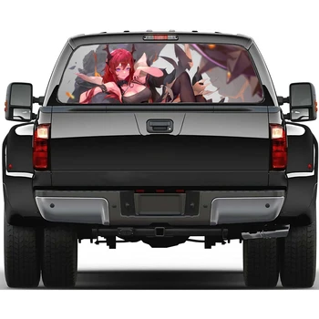 Наклейка на заднее стекло Surtr Arknights Anime Girl Подходит для пикапа, грузовика, легкового автомобиля, универсальная прозрачная виниловая наклейка на задние окна с перфорацией