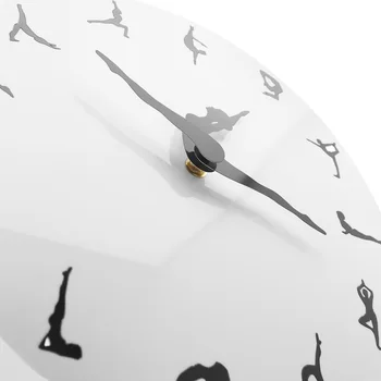 Настенная Наклейка Часы Yoga Training Center Украшение Кварцевые Бесплатная Доставка 3D Позы Для Йоги 12 