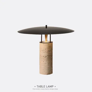 Настольная лампа из скандинавского постмодернистского травертина ins style light роскошная дизайнерская модель для гостиной, художественной гостиной, прикроватной тумбочки в спальне
