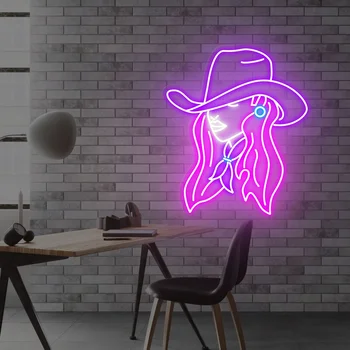 Неоновая Вывеска Cowgirl Led Sign Western Neon Light Custom Wall Cowboy Decor Led Light Неоновая Вывеска