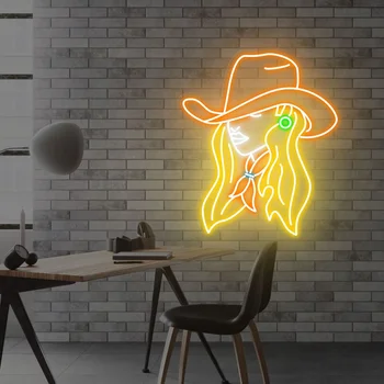 Неоновая Вывеска Cowgirl Led Sign Western Neon Light Custom Wall Cowboy Decor Led Light Неоновая Вывеска Изображение 2