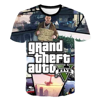 Новая Летняя 3D Игра Grand Theft Auto GTA Футболка С Принтом Детская Модная Уличная Одежда С короткими Рукавами Harajuku Футболки Y2k Clothes Tee