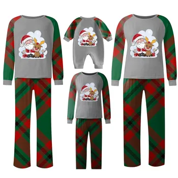 Новая Рождественская семейная пижама с Рождественским Мультяшным принтом Снеговика, Подходящие Наряды для семьи, Праздничная одежда для родителей и детей, костюмы для малышей