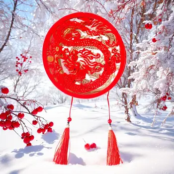 Новогодний фонарь с гравировкой на фонаре, Праздничный узор дракона, светящийся фонарь, украшение в китайском стиле для новогоднего весеннего фестиваля