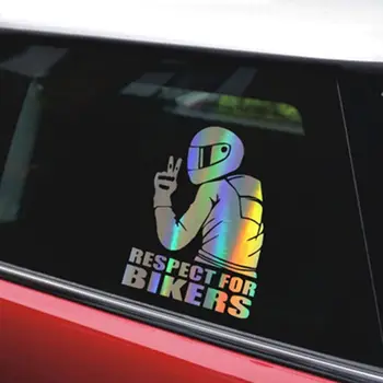 Новое Автомобильное Украшение Защита велосипеда 3D Respect Светоотражающая Автомобильная Наклейка Автоматическая Наклейка Изображение 2
