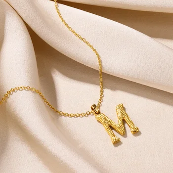 Новое ожерелье в форме ветки с буквами A-Z для женщин Золотого цвета, ожерелья с буквами из нержавеющей стали, Цепочка ювелирных изделий, Ожерелье Para Mujer