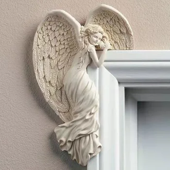 Новое украшение дверной рамы в виде ангела искупления, пробуждающие крылья ангела, подвесное украшение дверной рамы из смолы