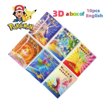 Новые 60шт карт Pokemon 3D Shining Rainbow Английский Vmax Gx Charizard Коллекция торговых игр Pikachu Battle Card Детские Игрушки