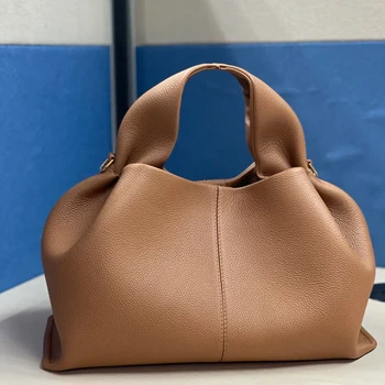 Новые брендовые сумки для женщин, кожаные сумки-коробки роскошного качества, модные сумки для пельменей, универсальные однотонные осенние сумки-клатчи 2023 г. Изображение 2