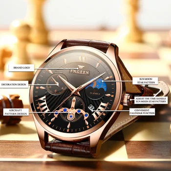 Новые модные студенческие кварцевые часы с кожаным ремешком, немеханические водонепроницаемые светящиеся ручные часы, мужские деловые спортивные наручные часы Изображение 2