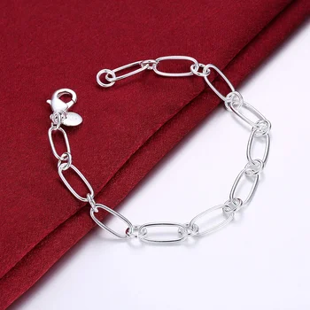 Новые популярные браслеты из стерлингового серебра 925 пробы с круглой цепочкой для женщин и мужчин, классический подарок на свадьбу, модные украшения