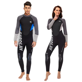 Новый 3 мм неопреновый водолазный костюм, мужской цельный костюм для серфинга с длинным рукавом, женские модные пляжные солнцезащитные купальники 2023
