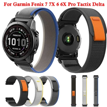 Новый Нейлоновый Ремешок с петлей 22 мм 26 мм для Garmin Fenix 7 7X 6 6X Pro 5 5X Plus Tactix Delta Bravo Quick Release Smart Watchband
