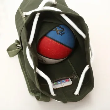 Новый холщовый рюкзак на шнурке, сумка-корзина большой емкости, спортивная сумка для фитнеса, велосипедный рюкзак Изображение 2