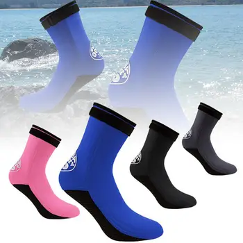 Носки для дайвинга Удобные регулируемые, 1 пара 3 мм противоскользящих неопреновых носков унисекс для дайвинга, серфинга, подводного плавания с маской и трубкой, сапоги для плавания Изображение 2