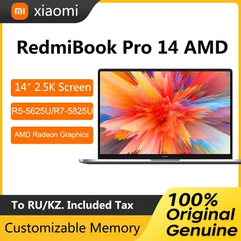 Ноутбук Xiaomi RedmiBook Pro 14 с 14-дюймовым экраном 2.5K Ноутбук AMD Ryzen R5-5625U R7-5825U 16 ГБ 512 ГБ Графический Нетбук AMD Radeon