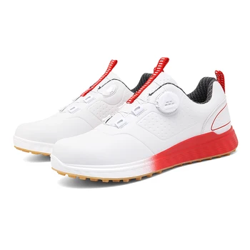 Обувь для гольфа, сезонная мужская повседневная обувь, Автоматические вращающиеся и выдвижные шнурки, Удобная обувь для гольфа при ходьбе Изображение 2
