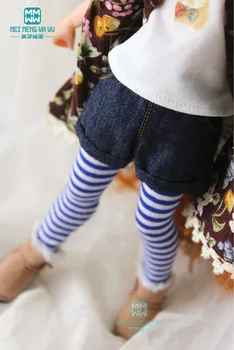 Одежда для куклы Blyth 28 см, модные шорты с манжетами, футболка, леггинсы в полоску Изображение 2