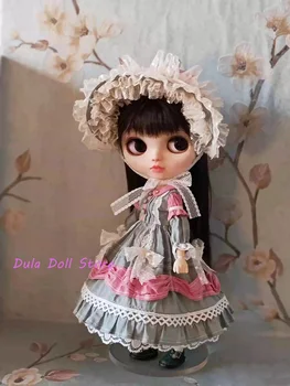 Одежда для куклы Dula Платье розово-зеленый контрастный костюм юбка Blythe ob24 ob22 Azone Licca ICY JerryB 1/6 Аксессуары для кукол Bjd