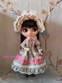 Одежда для куклы Dula Платье розово-зеленый контрастный костюм юбка Blythe ob24 ob22 Azone Licca ICY JerryB 1/6 Аксессуары для кукол Bjd Изображение 2