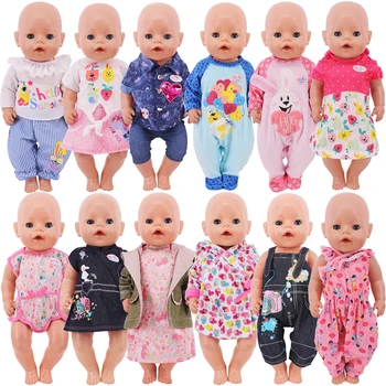 Одежда Для Куклы Детские Топ, Брюки, Пальто Аксессуары Для Куклы 43 см Reborn Baby и 18 дюймов American Pop Girl Игрушки Нашего Поколения