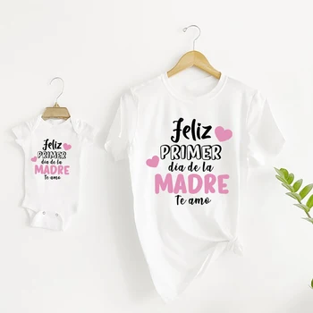 Одинаковые наряды на Первый День матери, одинаковые рубашки для матери и ребенка, подарок для мамы, Футболки с короткими рукавами, детские комбинезоны