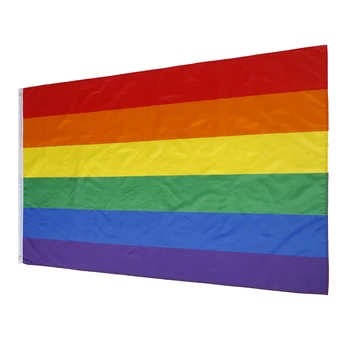 Одна или 10шт 90x150 см Флаг гордости ЛГБТ-геев Rainbow Progress Pride