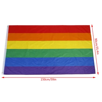 Одна или 10шт 90x150 см Флаг гордости ЛГБТ-геев Rainbow Progress Pride Изображение 2