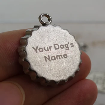 оптовая продажа лазерной гравировки креативный kirsite самодельный колпачок для бутылки острая круглая идентификационная бирка для домашних животных может быть лазерной надписью DIY dog id tag Изображение 2