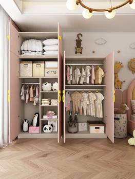 Отделка домашней одежды в спальне из сотового алюминия, хранение одежды в маленькой квартире, детский гардероб